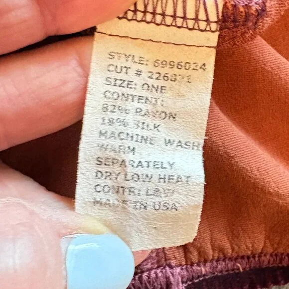 Cut Loose Ruby Velvet Tunic One Size Washable Silk Blend EUC - Picture 6 of 6